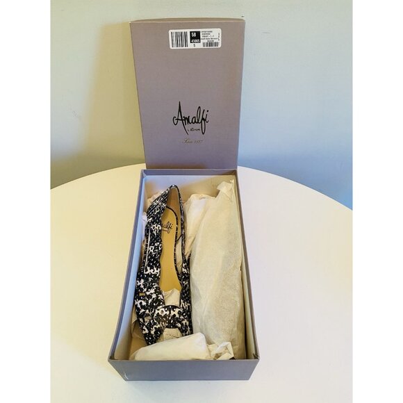 NIB Amalfi by Rangoni Womens Size 7.5 Iside White/Black Slip On Flats Italy - Picture 2 of 11